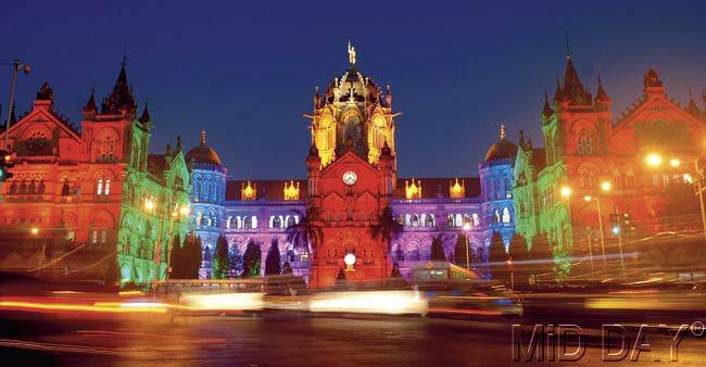 CST was lit up on April 15, 2013 to mark its 125th anniversary. Pic/Shadab Khan