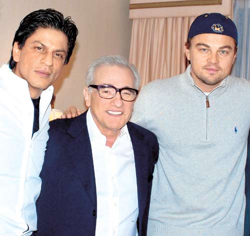 Shah Rukh Khan, Martin Scorsese and Leonardo Dicaprio