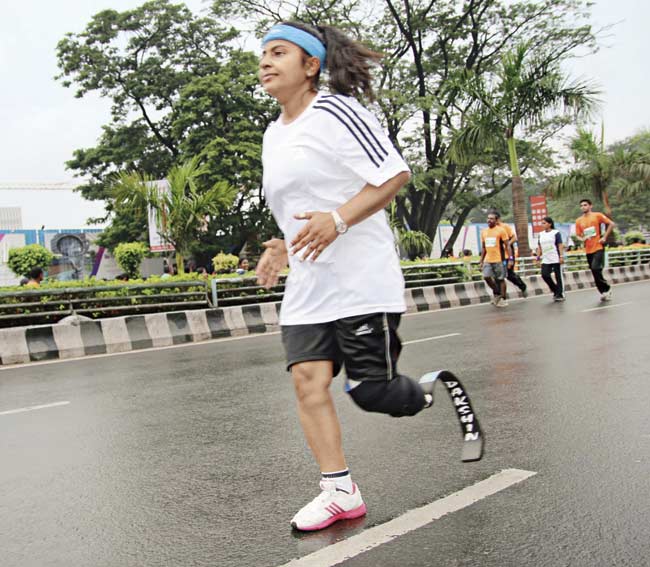 Kiran Kanojia, who works in Hyderabad, is the only female blade runner who will participate in the Dream Run tomorrow