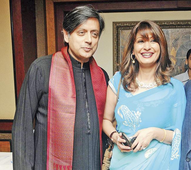 Shashi and Sunanda Tharoor clicked earlier this year