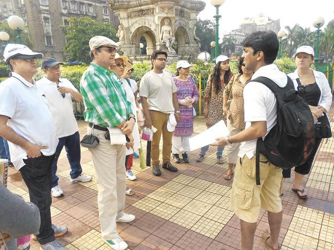 Raconteur CEO Viraat Kasliwal during one of his tours at Flora Fountain, Fort