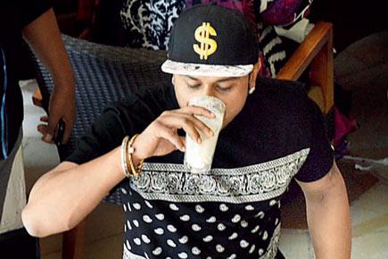 Spotted: Yo Yo Honey Singh enjoys a tall glass of lassi