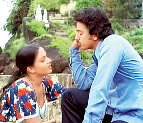 Rati Agnihotri (left) and Kamal Haasan in the 1981 film 