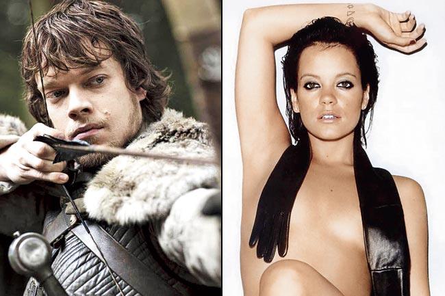 Lily Allen made her film debut in Shekhar Kapur’s Elizabeth (1998) in a barely there role as the lady in waiting; (left) Alfie Allen in  Game of Thrones. Pics/Getty Images 
