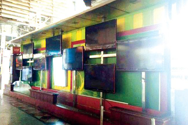 Television sets at railway platforms