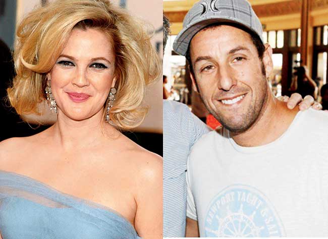 Drew Barrymore and (inset) Adam Sandler first appeared together in The Wedding Singer (1998). Pics/Getty Images