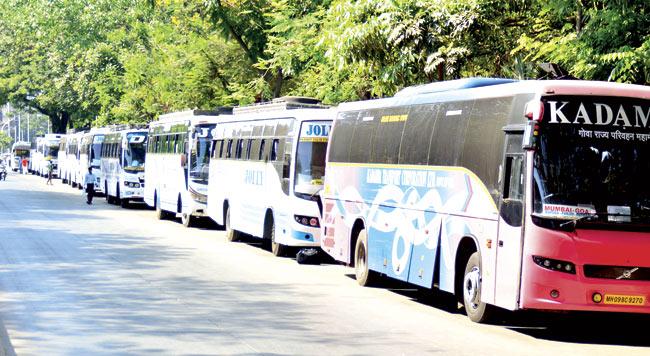 More than 30 buses were impounded by RTO officials and sent to Parel. Representational pic