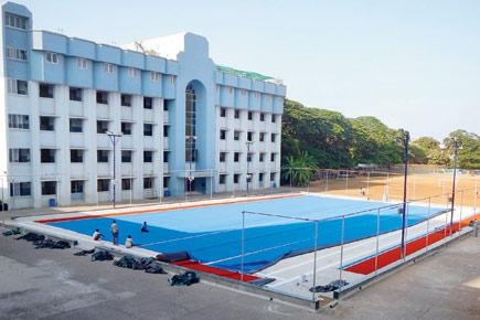 Mumbai's first blue turf laid out at Don Bosco
