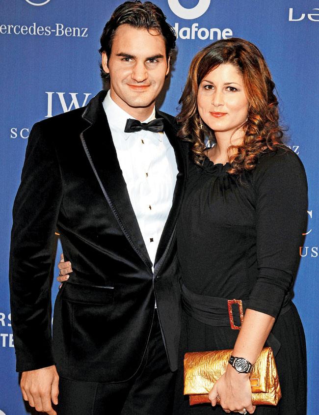 Roger Federer with wife Mirka