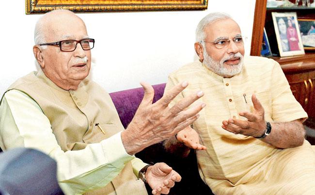 Former Deputy Prime Minister L K Advani and Narendra Modi