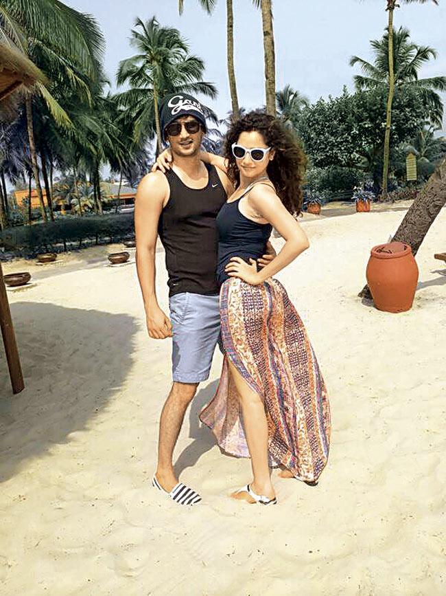 Sushant Singh Rajput (left) and Ankita Lokhande chill out in Goa