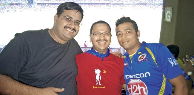 (Left to right) Bharat Devjani, Sandeep Ghag and Tauseef Shaikh were not allowed to enter the box for the first 45 minutes, and watched the rest of the match standing. Ghag wants a full refund for the tickets (top) he bought for the match
