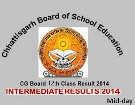 CGBSE Intermediate Results 2014