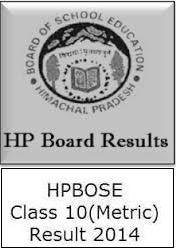 HPBOSE 10th Board Result 2014