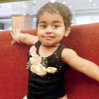 18-month-old Kiara Bhansali was diagnosed with congenital hip dislocation and underwent a hipbone surgery in February