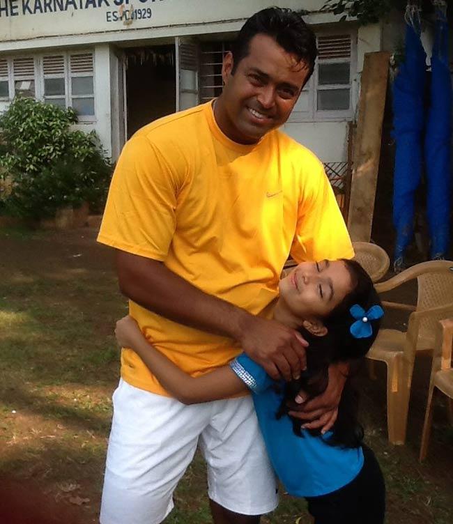 Leander Paes with daughter Aiyana
