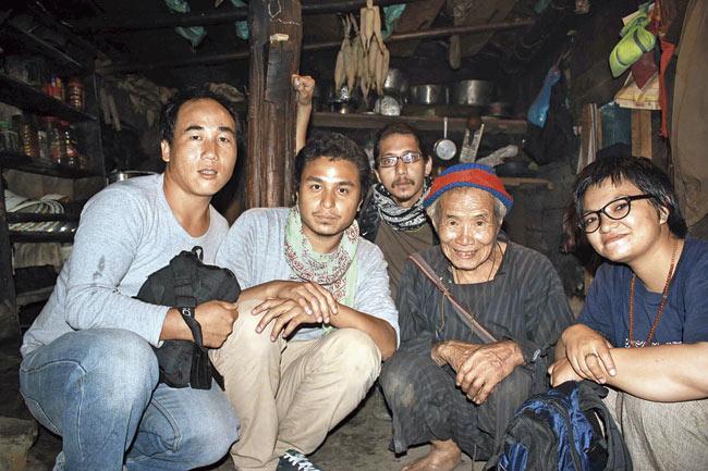 His team with Merek Lepcha (second from right), the oldest shaman in upper Dzongu, Sikkim. Pics/Kwoico Salil Mukhia
