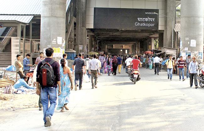 The land has been used to make the Ghatkopar Metro rail station. File pic