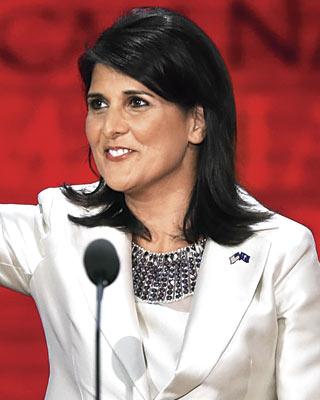 Nikki Haley and Neera Tanden have been recognised for their achievements by the magazine. Pics/AFP