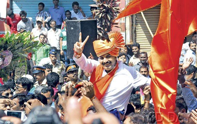 Shiv Sena’s Rahul Shewale defeated incumbent Congress MP Eknath Gaikwad by over 1.38 lakh votes. Pic/Sayed Sameer Abedi
