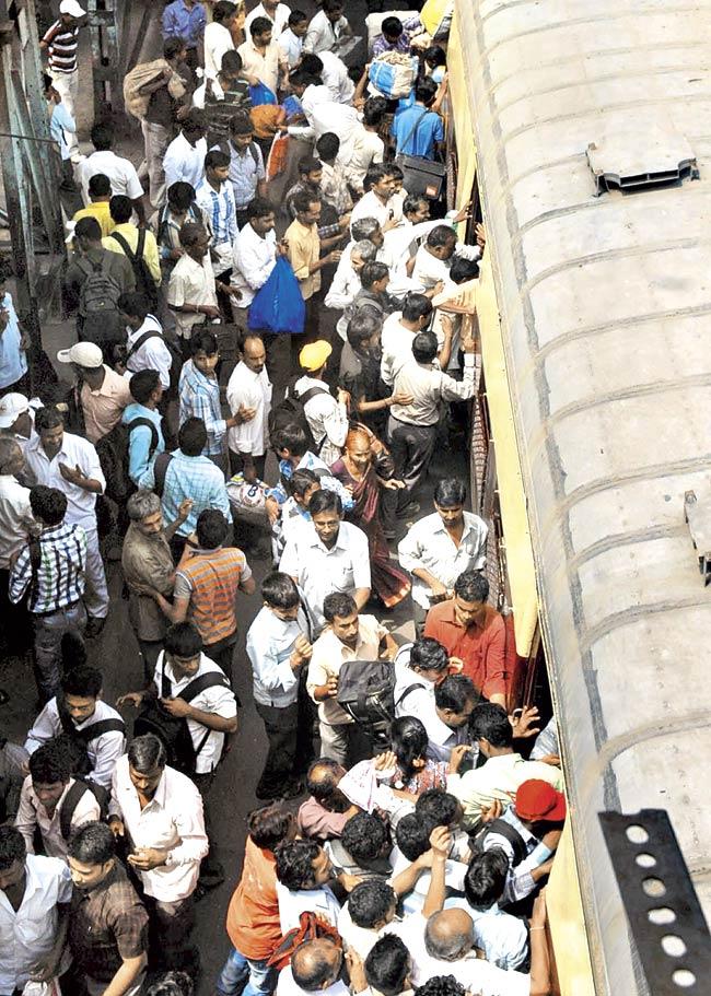While there are seats set aside for senior citizens, during rush hour it becomes impossible for the elderly to reach them due to the crowds. File pic