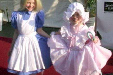 Young Dakota and Elle Fanning wear costumes to Halloween party