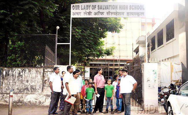 Authorities at Our Lady of Salvation High School in Dadar (W) deny admission to students