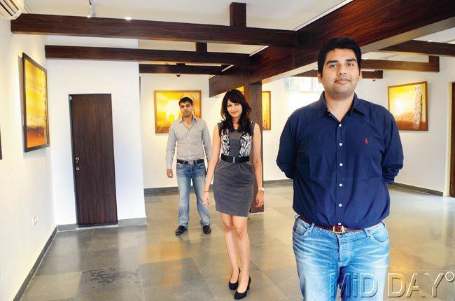 Dhruv, Nidhi and Deep Jhavar founded Easel (below), an art space in Juhu. Pic/Nimesh Dave
