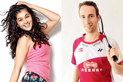 Actress Taapsee shuttles in to cheer for boyfriend Mathias Boe at the Indian Open Super Series