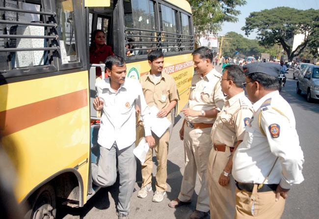 Auto rickshaw drivers complain that RTO officers are lenient with bus drivers and often, don’t even check them for the mandatory badges. Representation pic