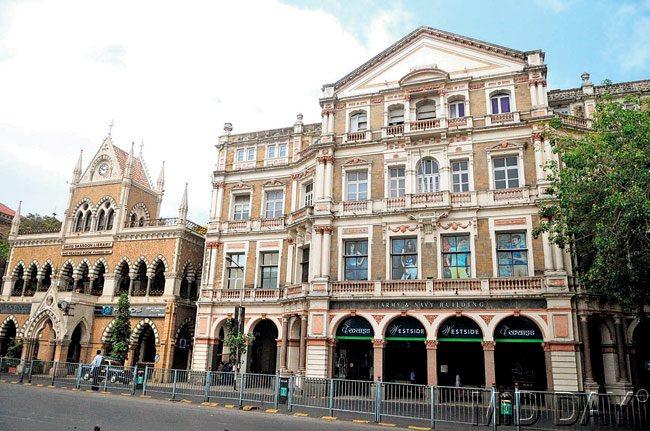 To the left of Army Navy Building is the David Sassoon Library designed in the Edwardian Baroque style, another architectural feature seen in the city. Pic/Bipin Kokate