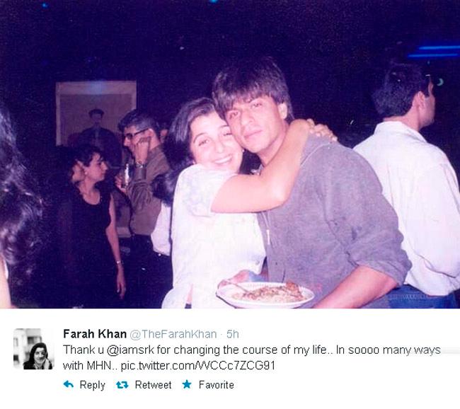 Farah Khan and Shah Rukh Khan. Pic/Farah Khan