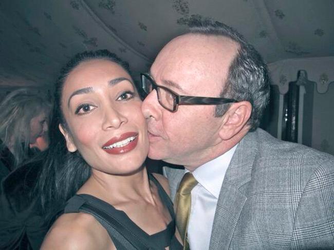 Sofia Hayat with Kevin Spacey. Pic/Sofia Hayat
