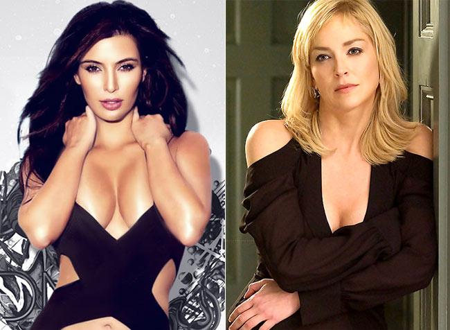 Kim Kardashian and Sharon Stone