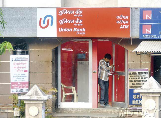 Union Bank of India ATM at Ghodbunder Road. Pic/Sameer Markande