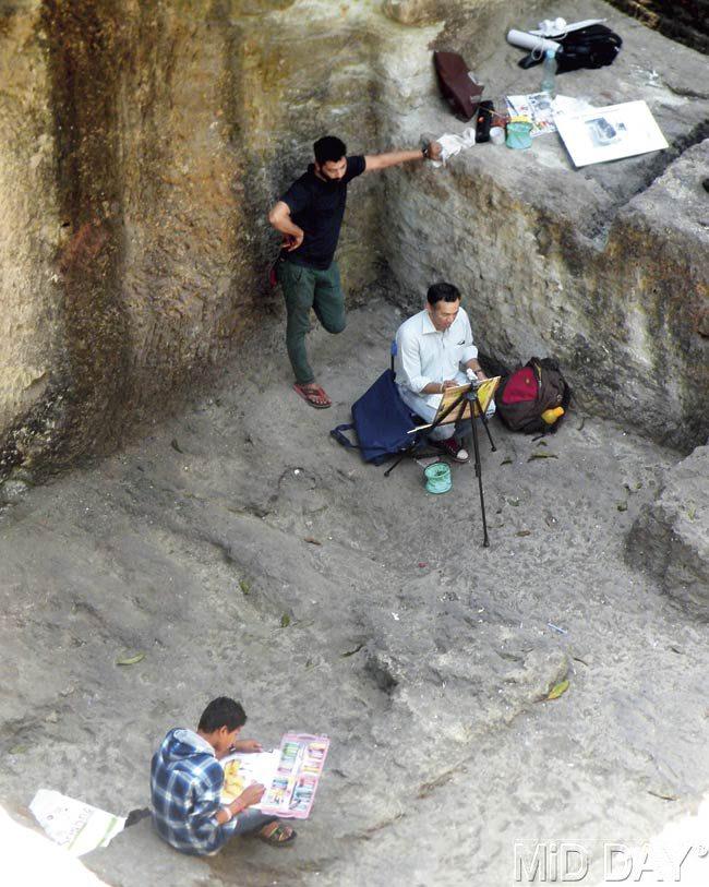 Crevices form sitting rooms for these artists