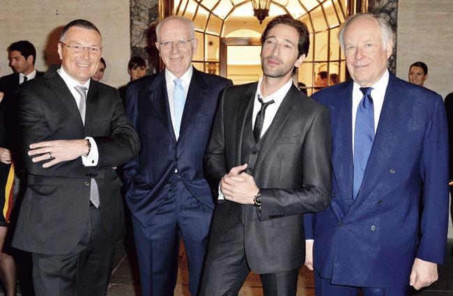 (From left) Jean Christophe Babin, Paolo Bulgari, Adrien Brody and Nicola Bulgari