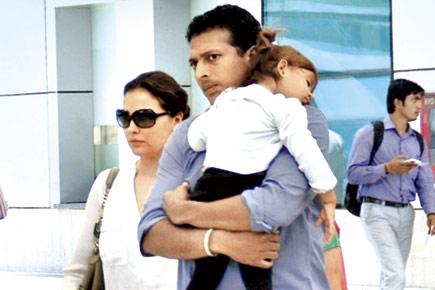 Spotted: Lara Dutta and Mahesh Bhupathi with daughter