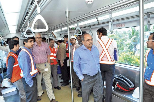 The Commissioner of Metro Rail Safety (CMRS), P S Baghel, began inspecting the Versova-Andheri Ghatkopar (VAG) metro rail yesterday