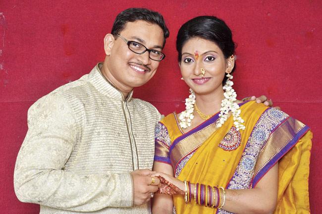 Rakesh Salaskar with fiancee Namrata Parab