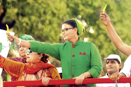 Spotted: Rakhi Sawant campaigning for elections