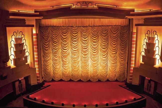 Liberty is probably one of the last few theatres to have a real curtain that goes up before the show, and comes down during the interval