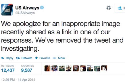 US Airways tweets porn pic to complainant