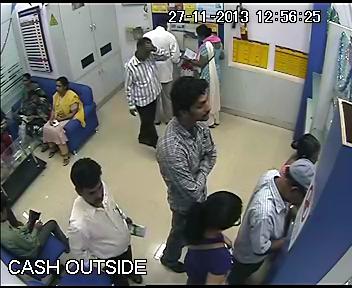 CCTV grabs from the Jogeshwari bank robbery