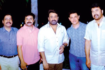 Aamir Khan's dinner with South stars Dileep, Mohanlal and Mammootty