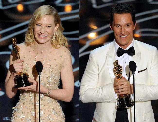 Cate Blanchett and Matthew McConaughey at the 86th Academy Awards