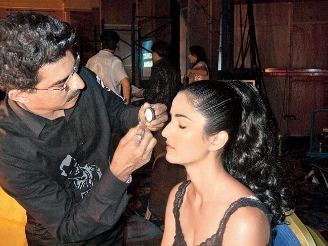 Bollywood make-up artist Bharat Godambe with Katrina Kaif