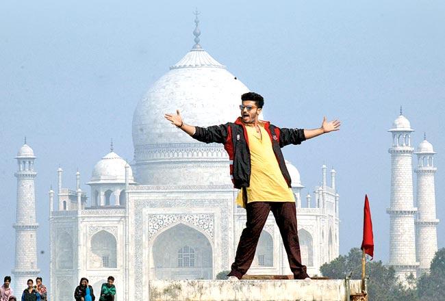 Arjun Kapoor in a still from the film, Tevar. The film, that has been extensively shot at and around the Taj Mahal, recently ran into trouble for allegedly flouting ASI norms