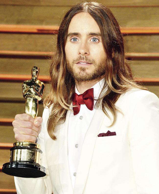 Jared Leto won his first Oscar for playing the role of a transgender in the AIDS drama Dallas Buyers Club. Pic/ AFP