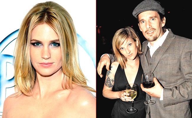 Ethan Hawke has been married to Ryan since 2008; (left) January Jones Pics/AFP